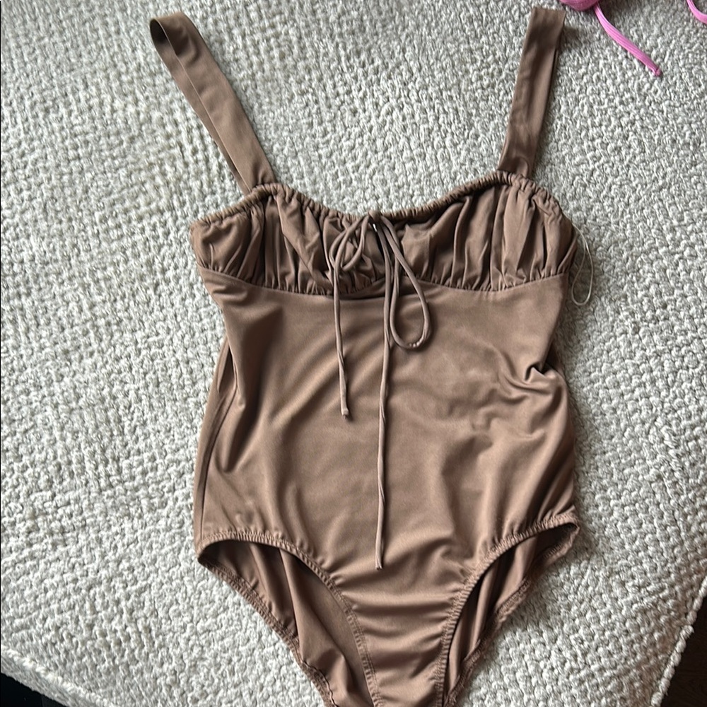 White Fox Boutique Brown Bodysuit